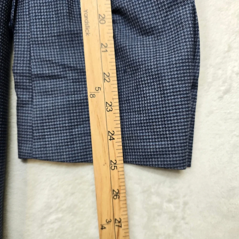 JoS A Bank‎ Reserve Sport Coat Mens 44R Blue Houndstooth Silk Wool Blazer